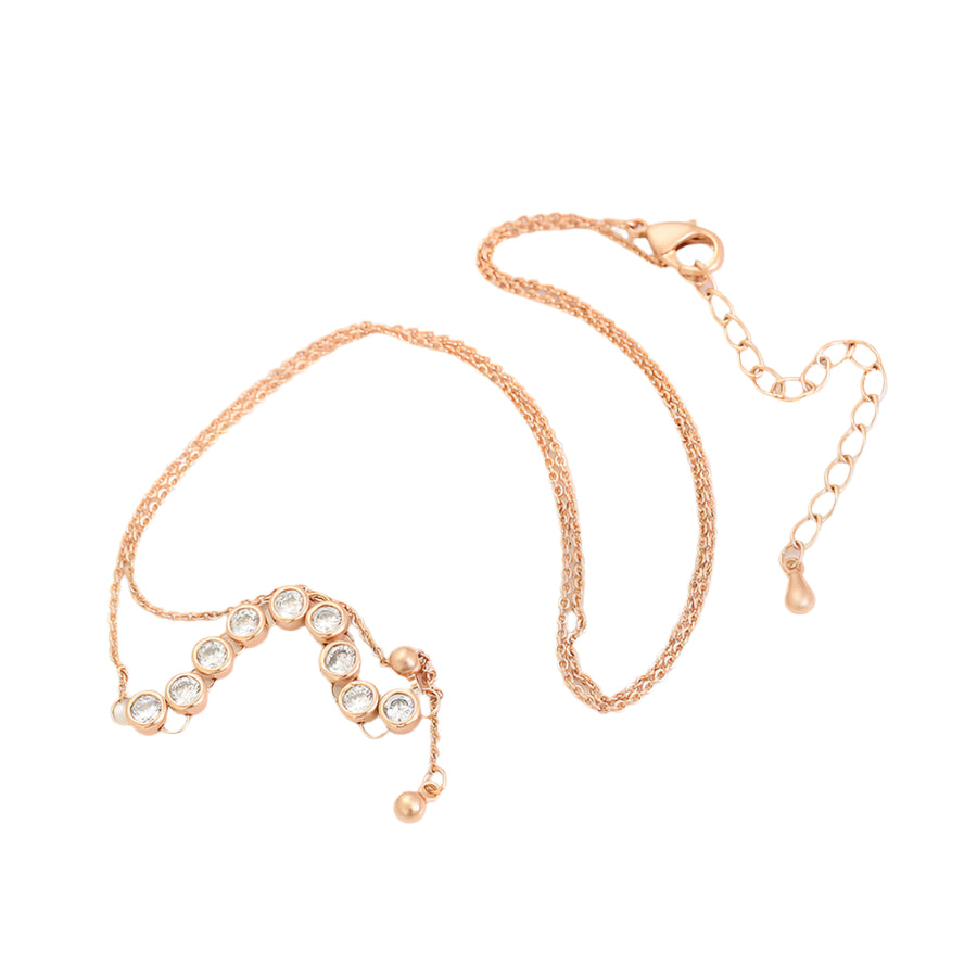 Rose Gold Chainstone Necklace