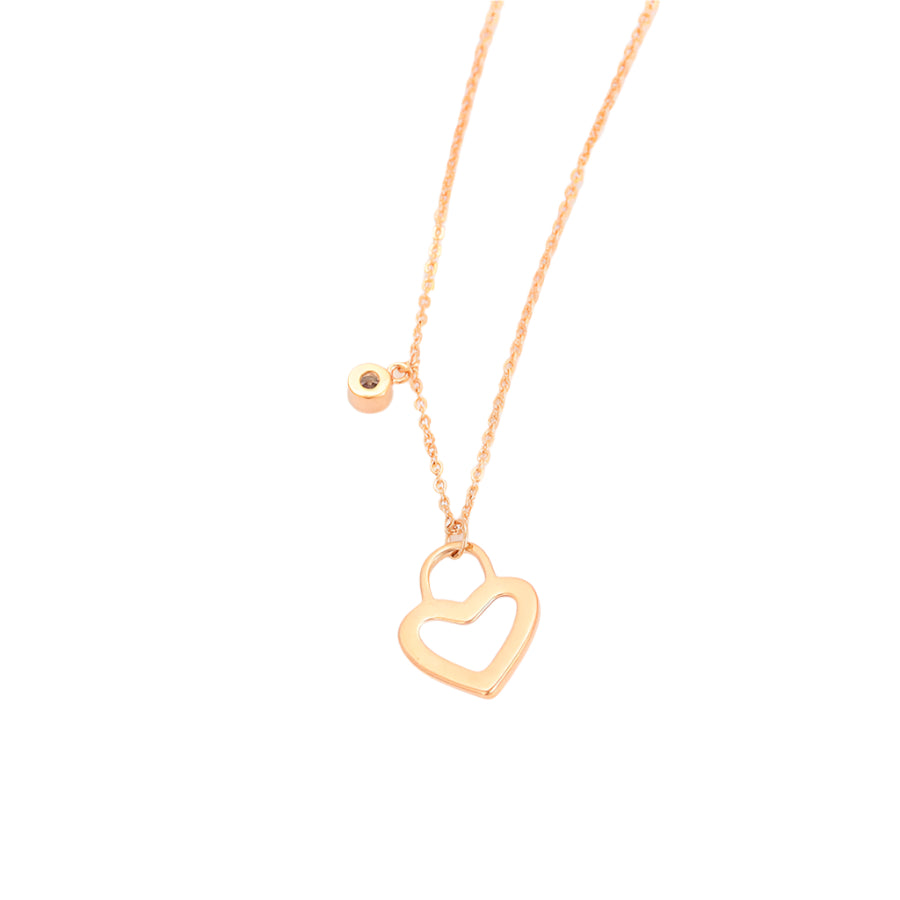 Rose Gold Heart Maple Necklace