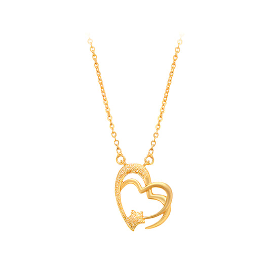 24K Gold Double Heart Necklace