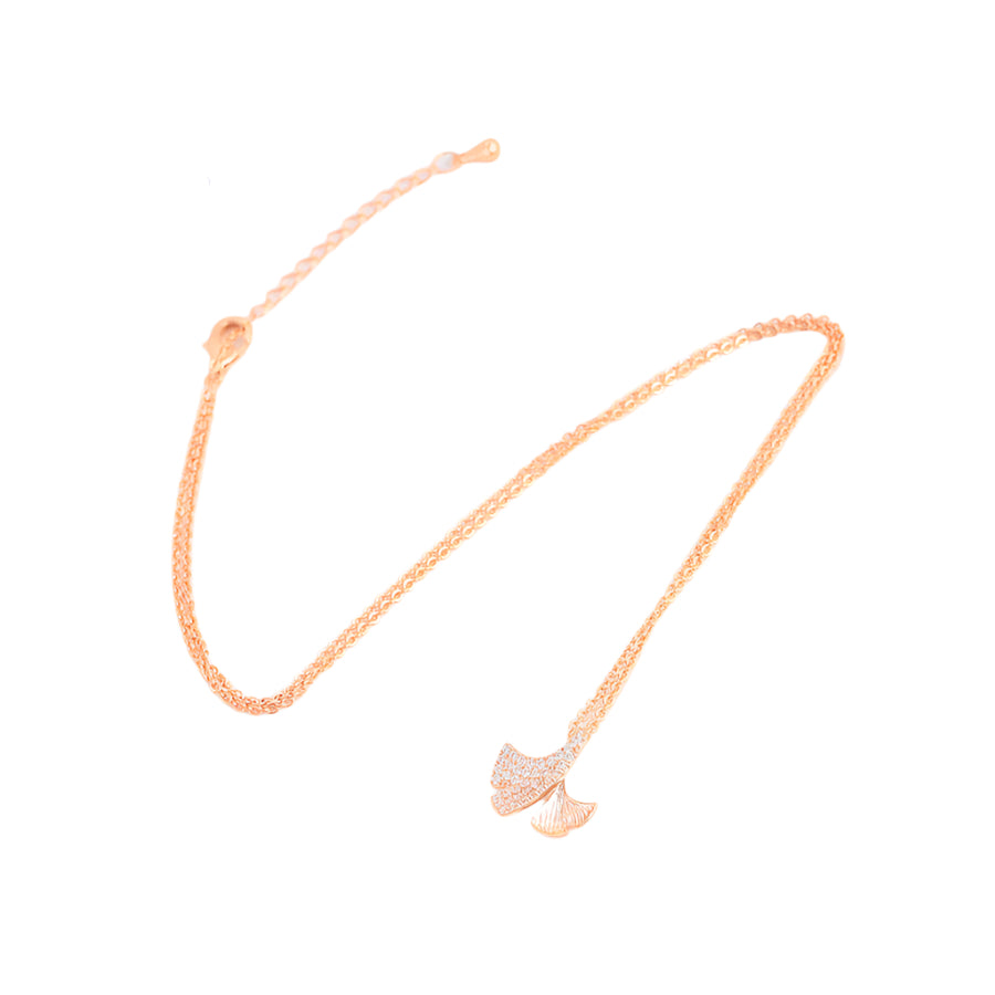 Rose Gold Ribbon Pendant Necklace – Elegant and Timeless