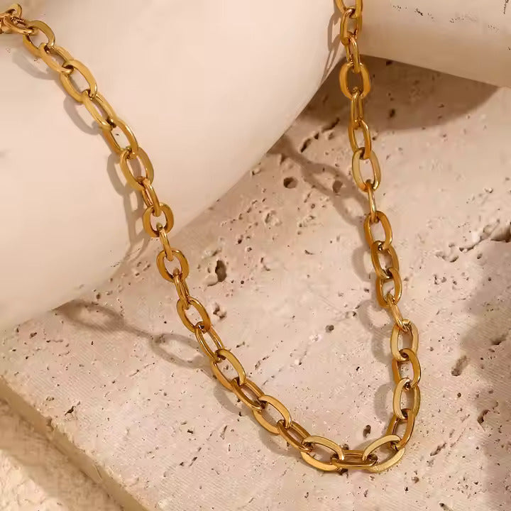 18K Gold-Plated O Chain Choker Necklace