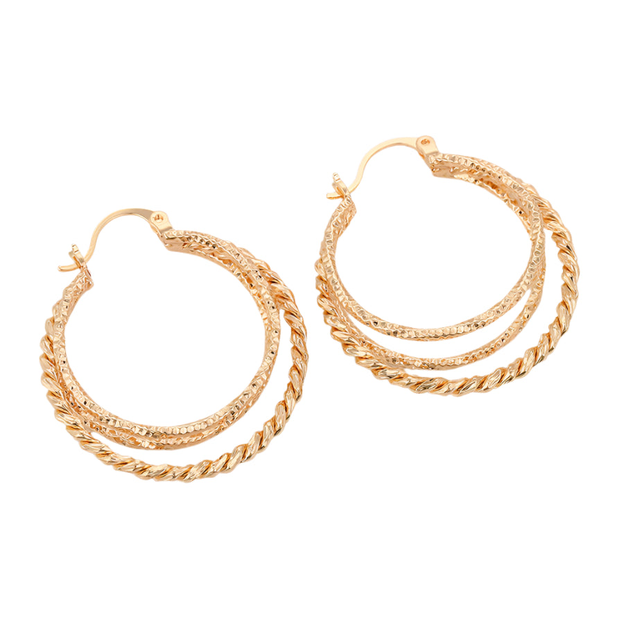 Triple Harmony Hoop Earrings