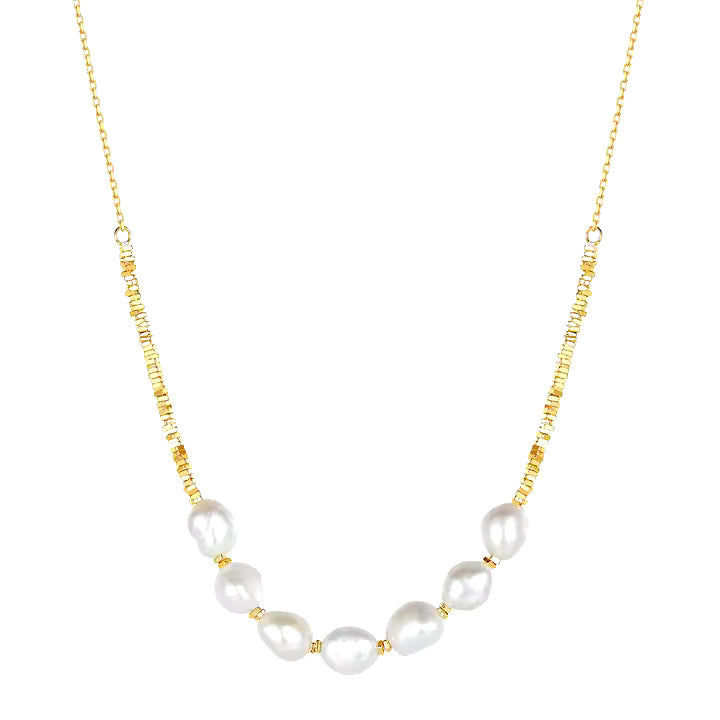 Freshwater pearl necklace with round, lustrous pearls on an elegant strand, ideal for weddings, formal events, or everyday sophistication. Perfect gift for women, crafted with high-quality freshwater pearls.