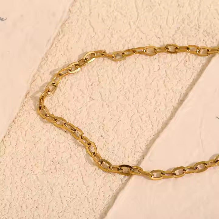 18K Gold-Plated O Chain Choker Necklace