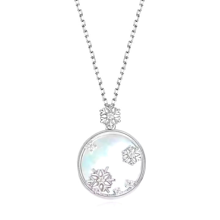 Snowflake Radiance Pendant Necklace in Rhodium-Plated Sterling Silver