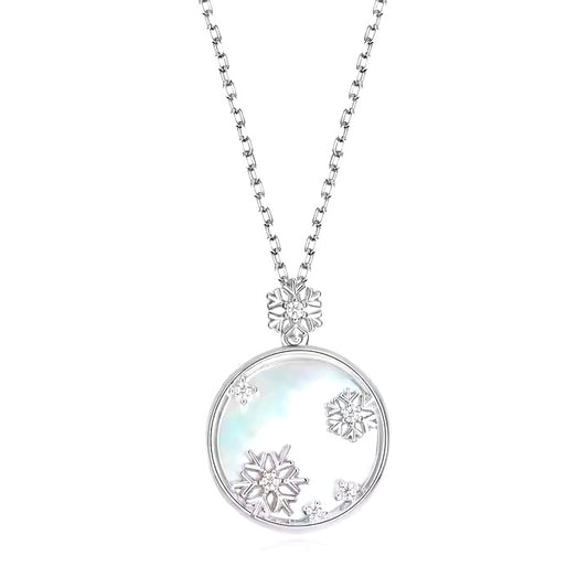 Snowflake Radiance Pendant Necklace in Rhodium-Plated Sterling Silver