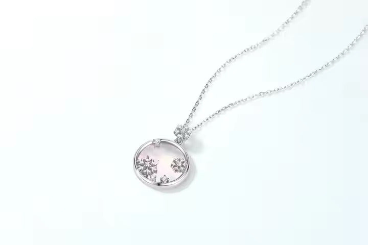 Snowflake Radiance Pendant Necklace in Rhodium-Plated Sterling Silver