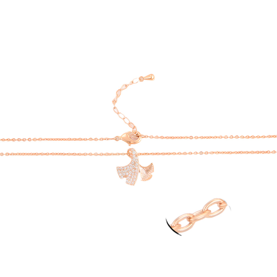 Rose Gold Ribbon Pendant Necklace – Elegant and Timeless