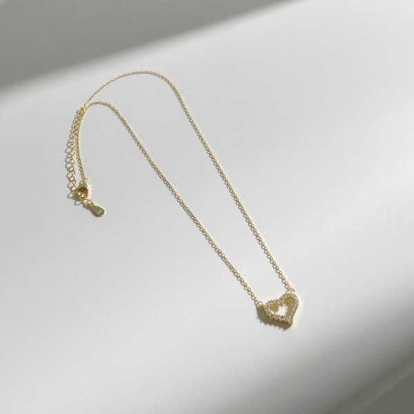 Rhea Heart Necklace – 925 Sterling Silver |18k Gold Plating