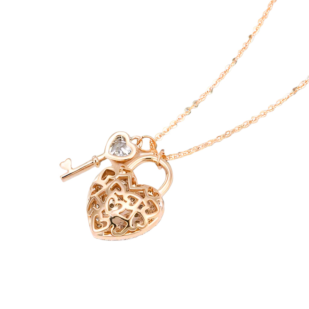 18k Rose Gold Key to My Heart Necklace