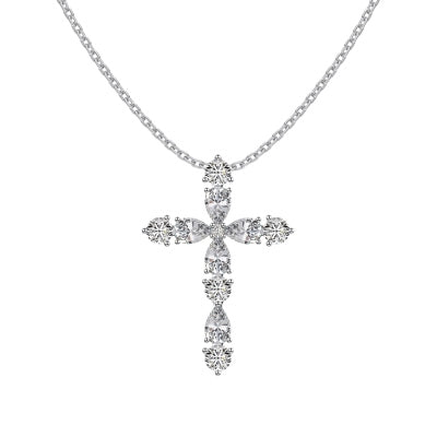 Faithful Elegance Pear Cross Necklace | 925 Sterling Silver