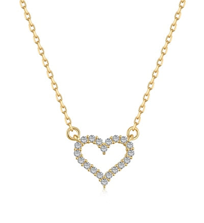 Rhea Heart Necklace – 925 Sterling Silver |18k Gold Plating