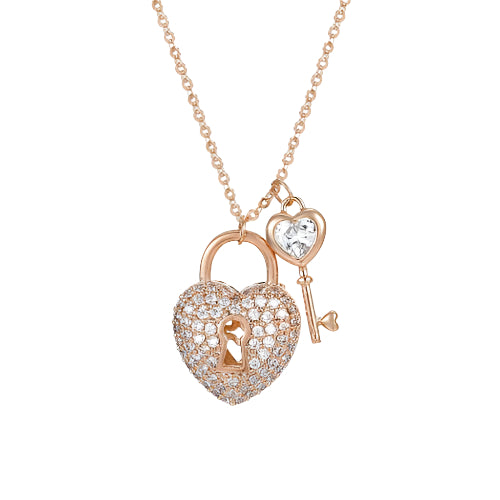 18k Rose Gold Key to My Heart Necklace