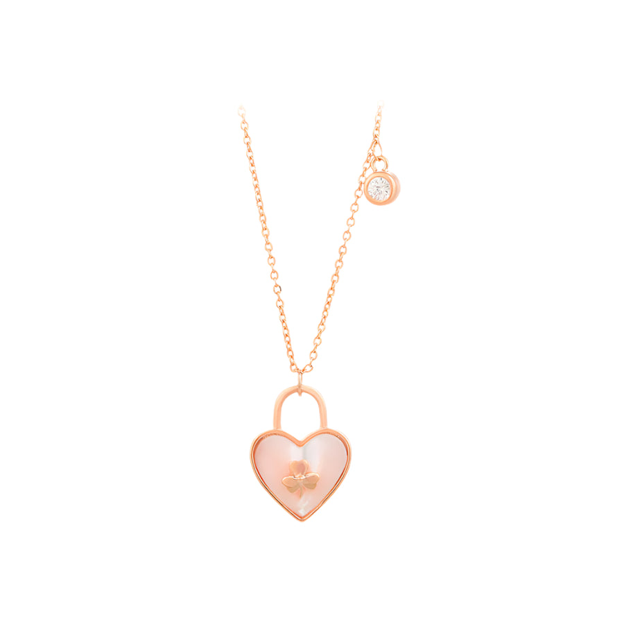 Rose Gold Heart Maple Necklace