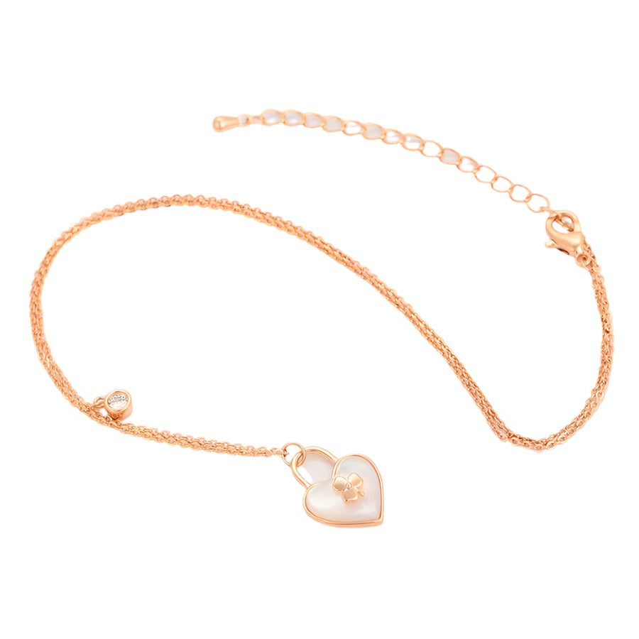 Rose Gold Heart Maple Necklace