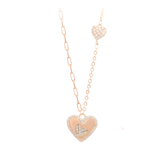 Rose Gold Heart Charm Necklace